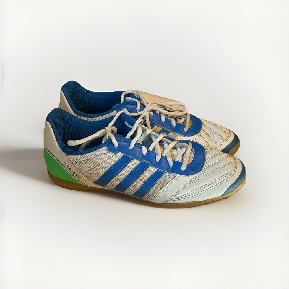 Adidas Mens 10 Rare freefootball SuperSala White Blue Green Indoor Soccer Shoes